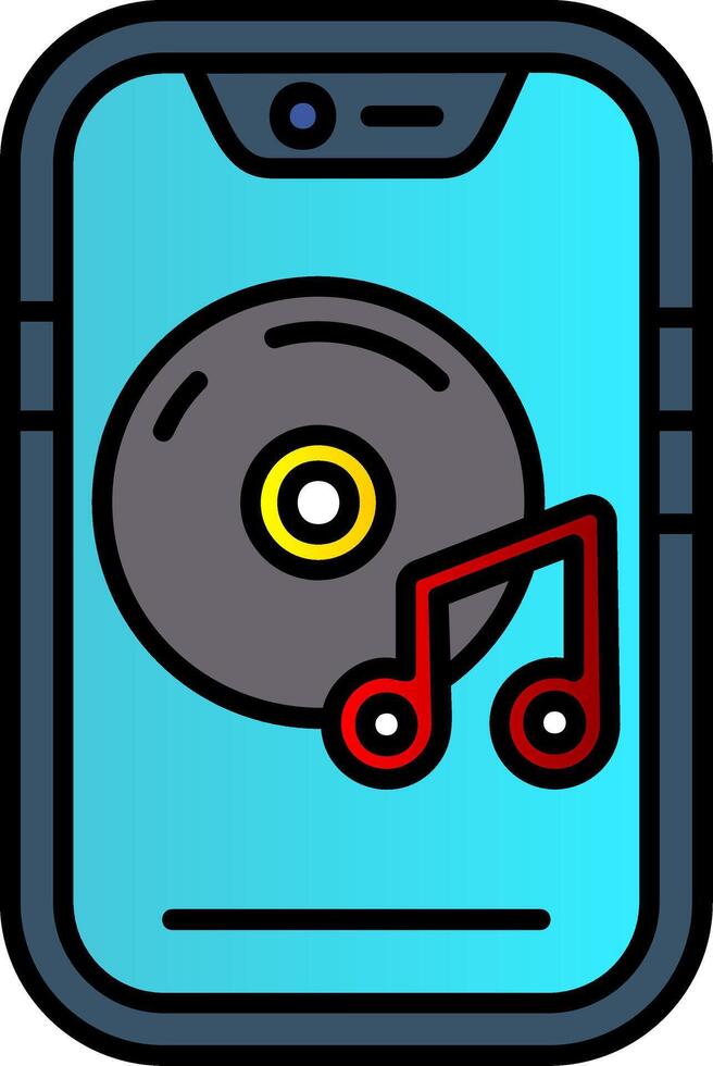 muziek- speler gevulde helling icoon vector