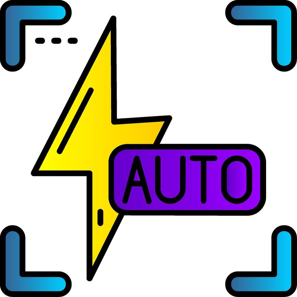 auto flash gevulde helling icoon vector