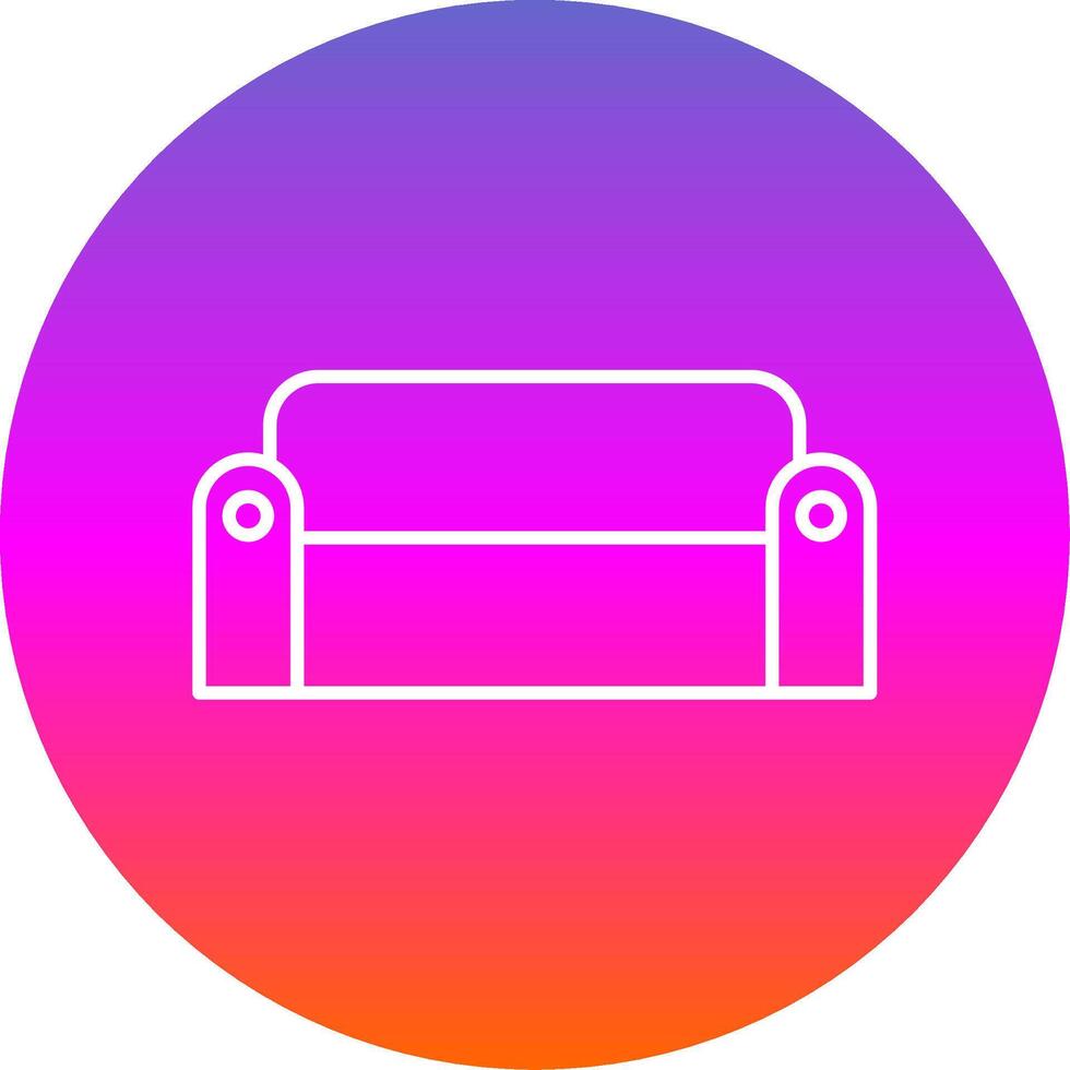 sofa lijn helling cirkel icoon vector