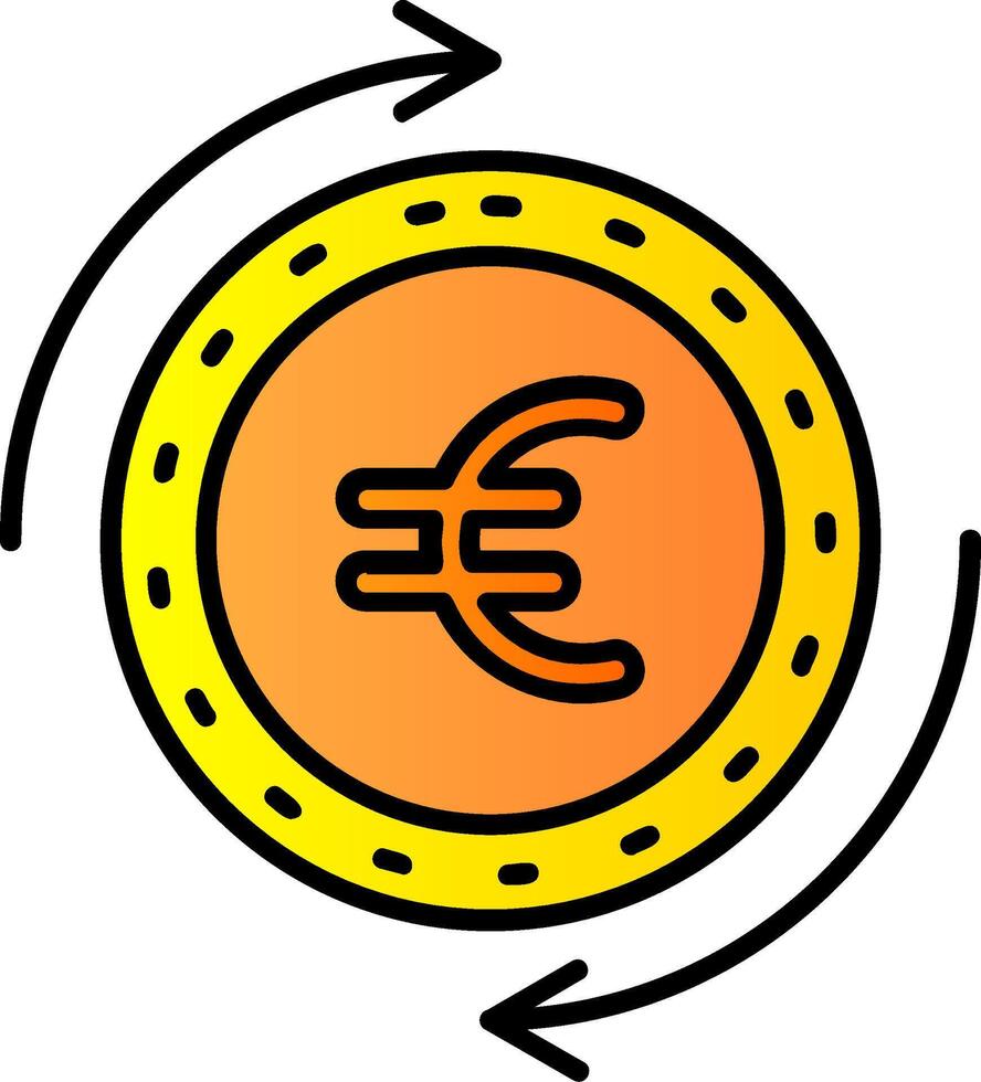 euro gevulde helling icoon vector