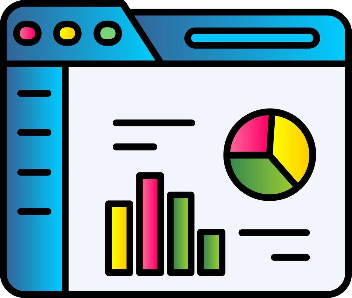 analytics gevulde helling icoon vector