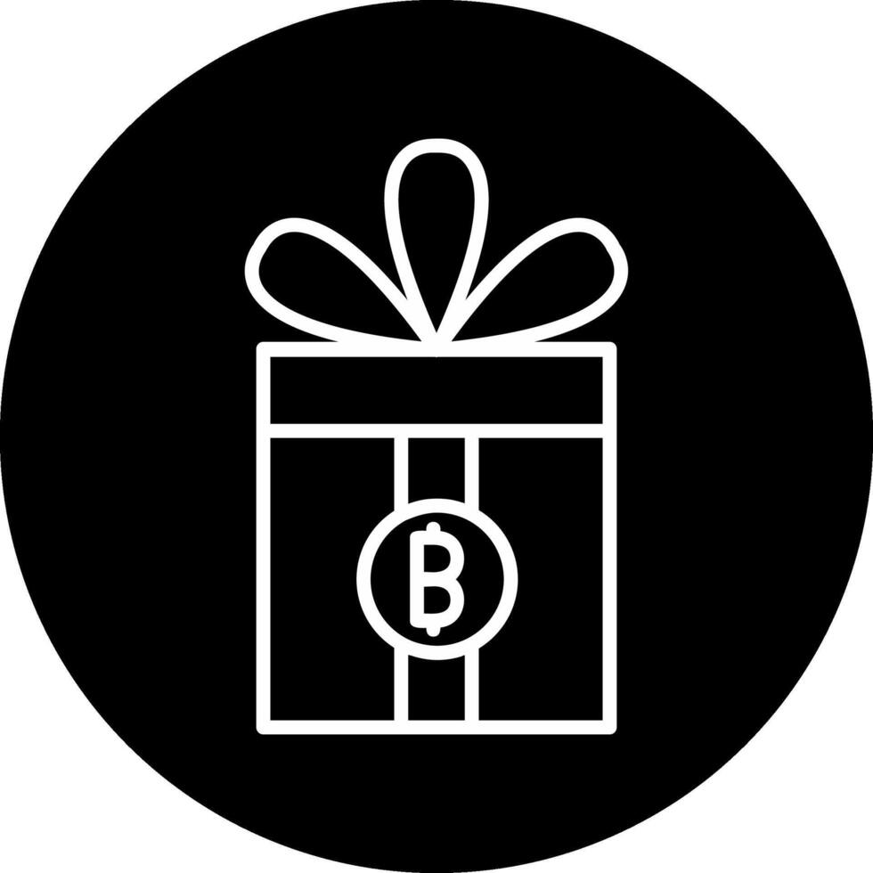 geschenk bitcoin vector icoon