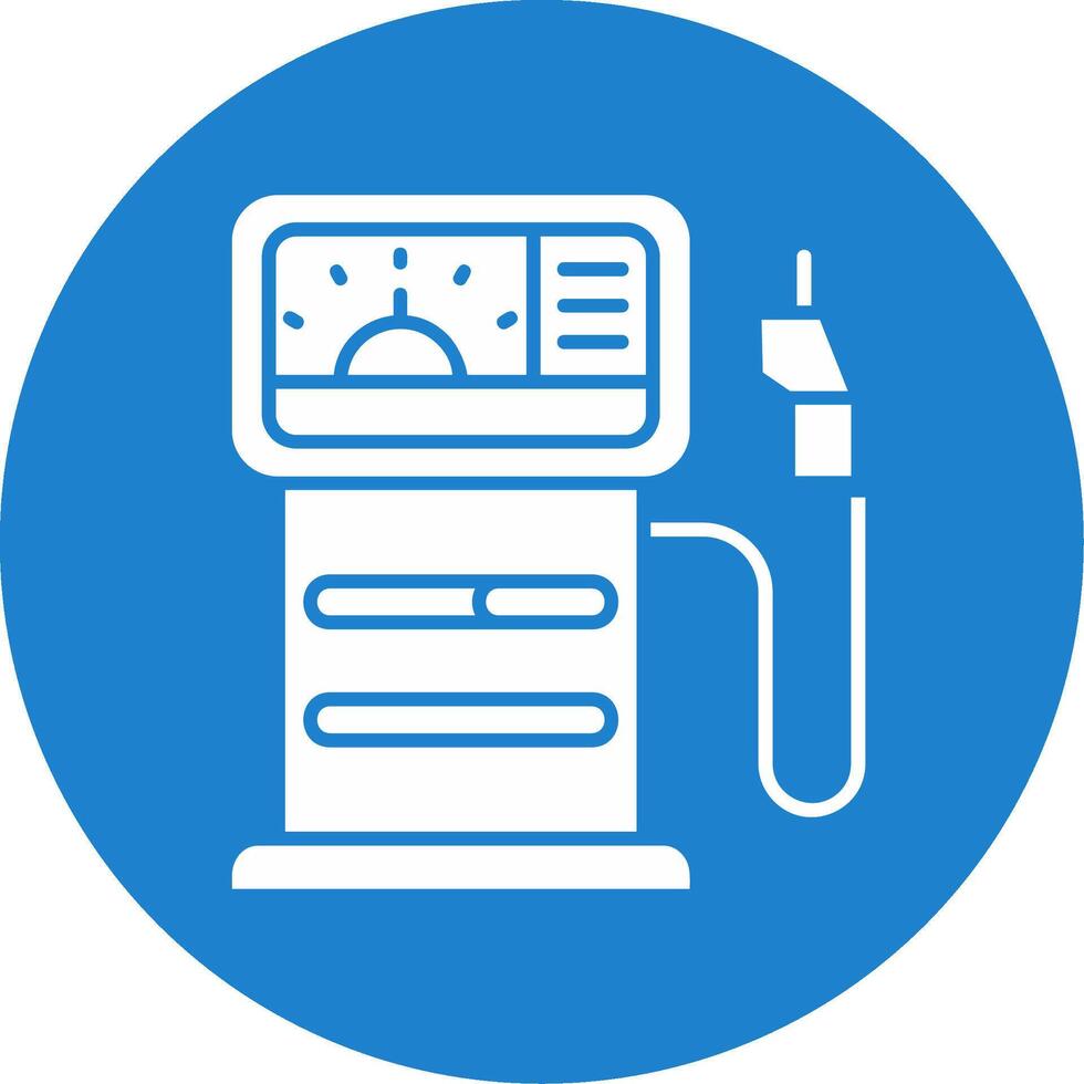 gas- station glyph cirkel veelkleurig icoon vector