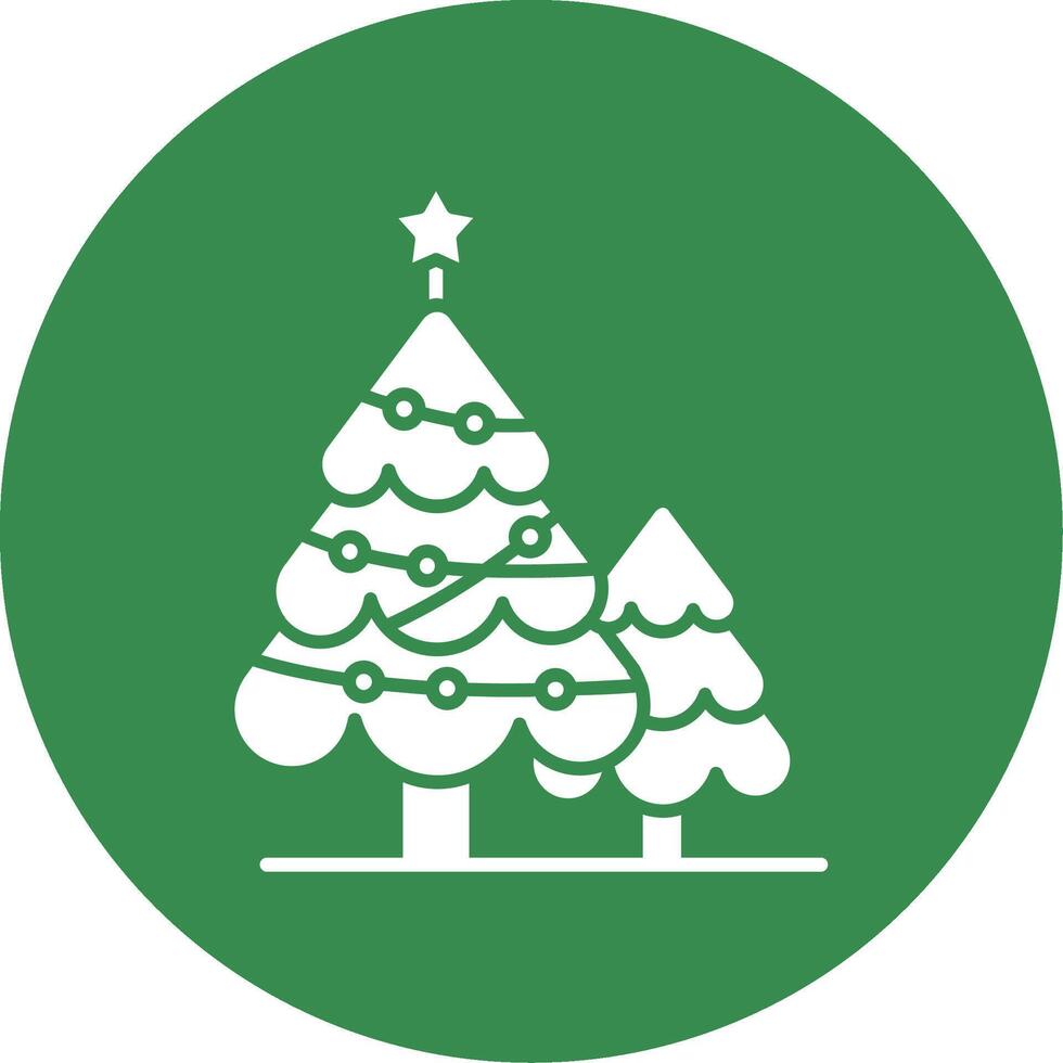 Kerstmis boom glyph cirkel veelkleurig icoon vector