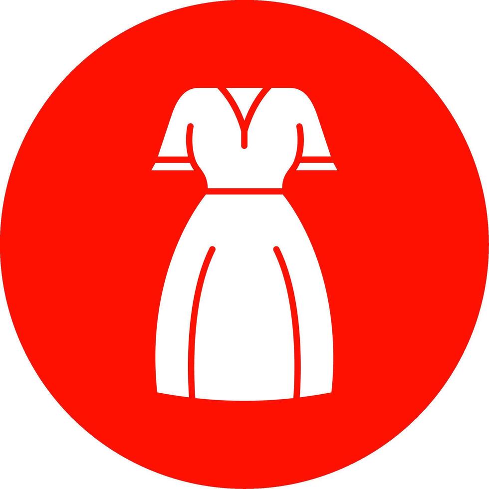 Dames jurk glyph cirkel veelkleurig icoon vector