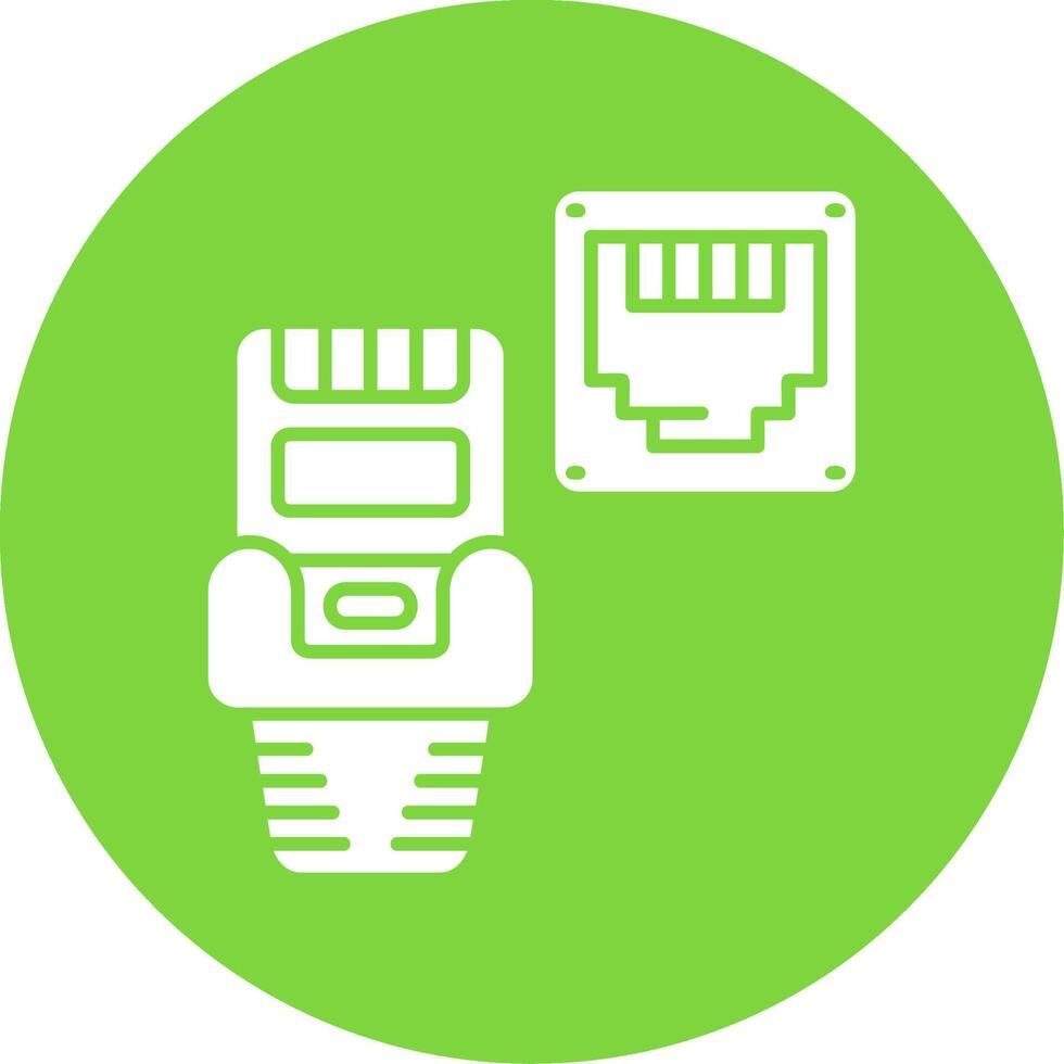 ethernet glyph cirkel veelkleurig icoon vector