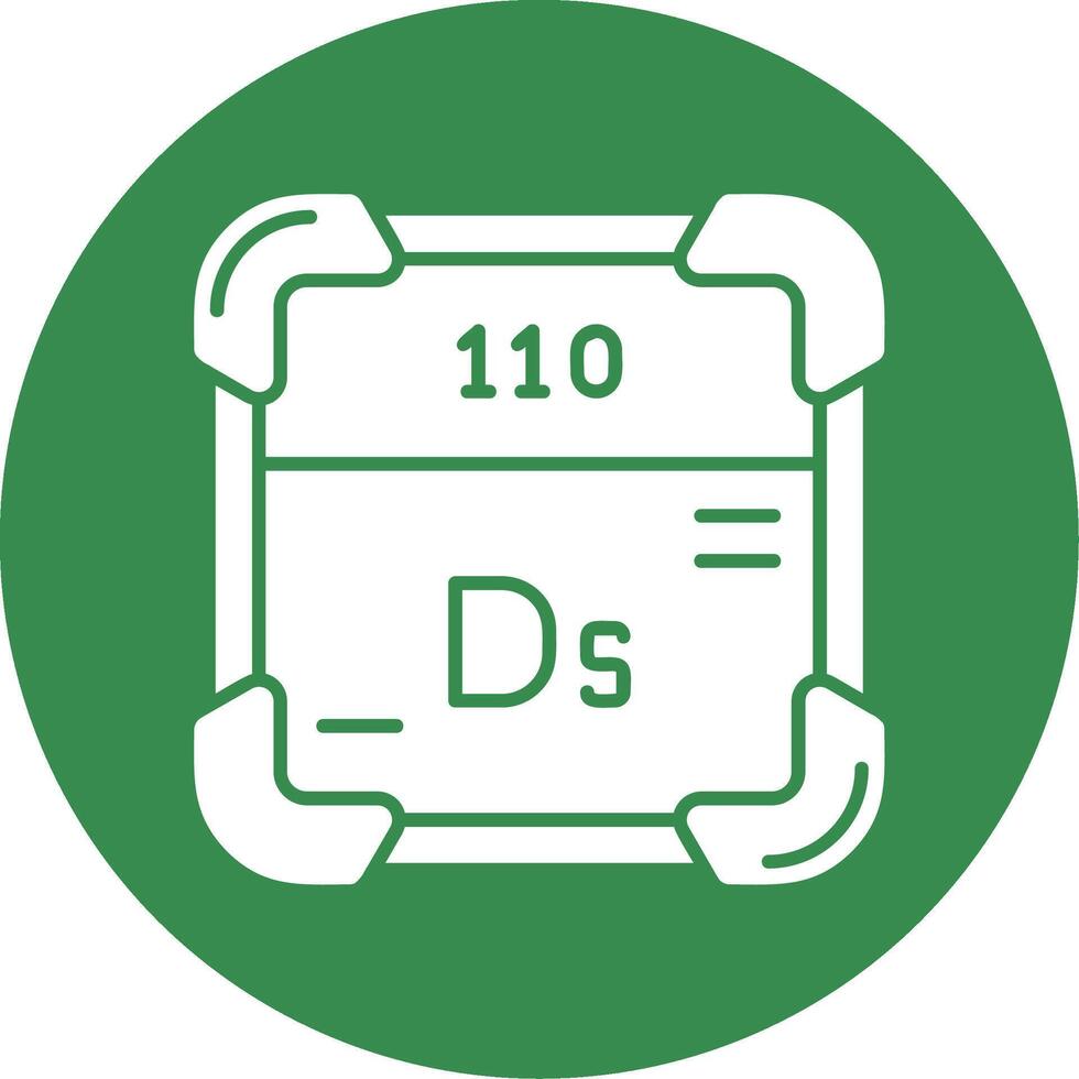 darmstadtium glyph cirkel veelkleurig icoon vector