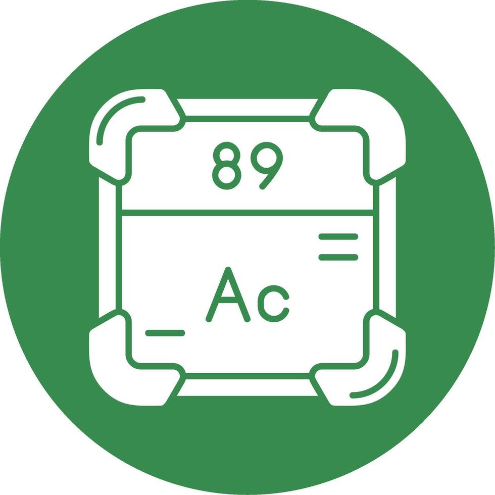 actinium glyph cirkel veelkleurig icoon vector