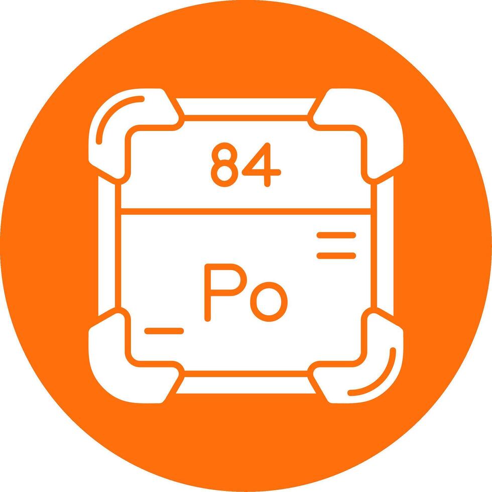 polonium glyph cirkel veelkleurig icoon vector