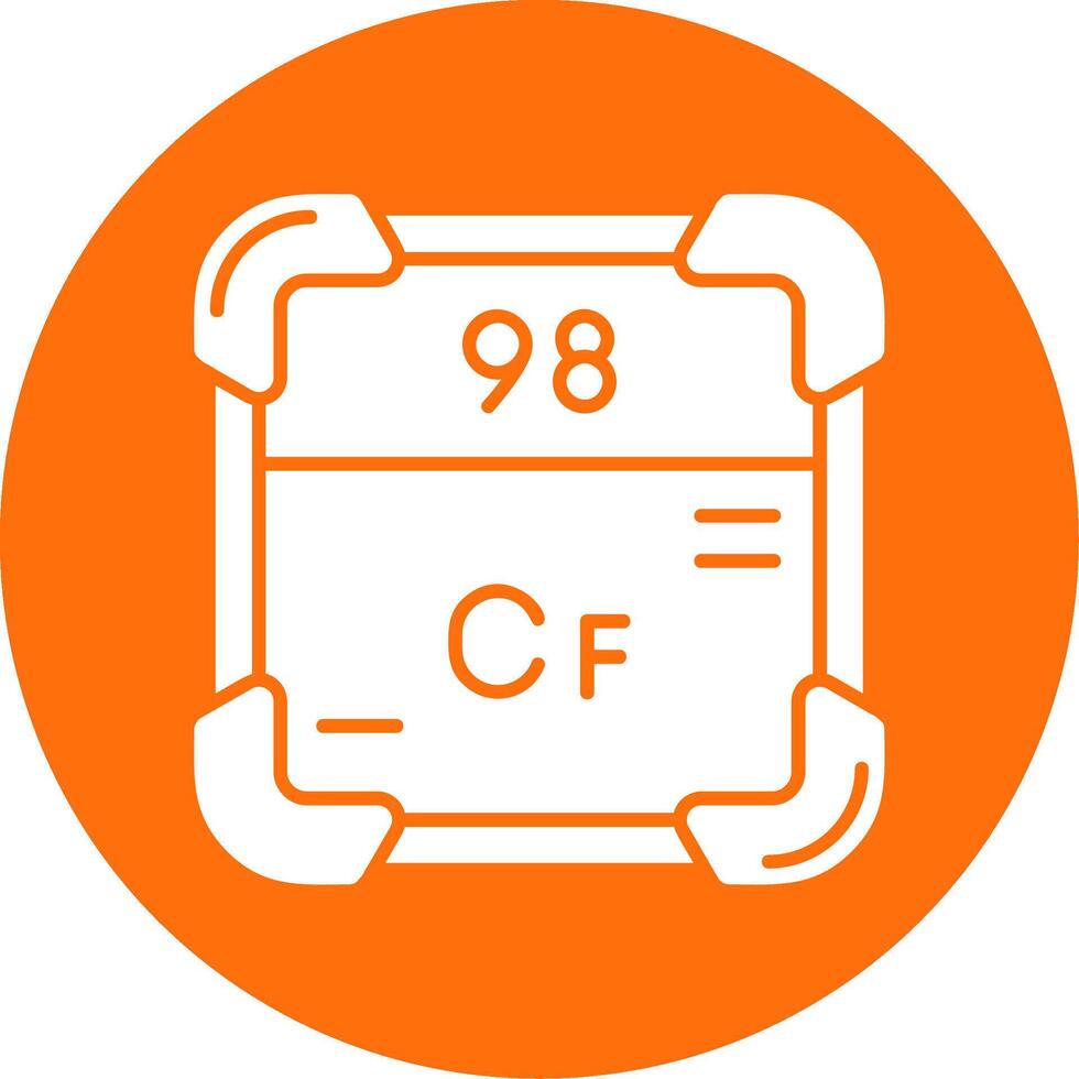 californium glyph cirkel veelkleurig icoon vector