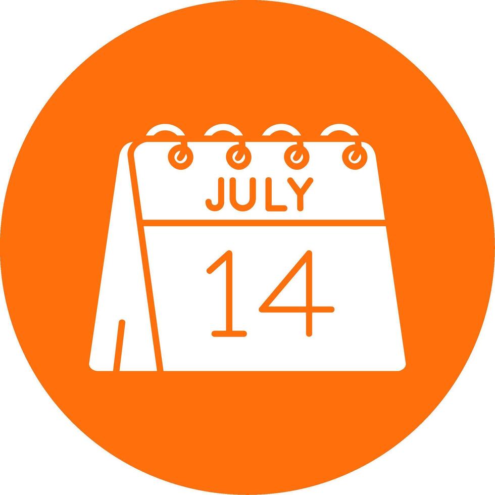 14e van juli glyph cirkel veelkleurig icoon vector