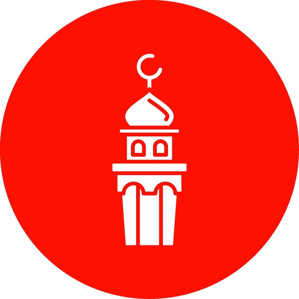 minaret glyph cirkel veelkleurig icoon vector