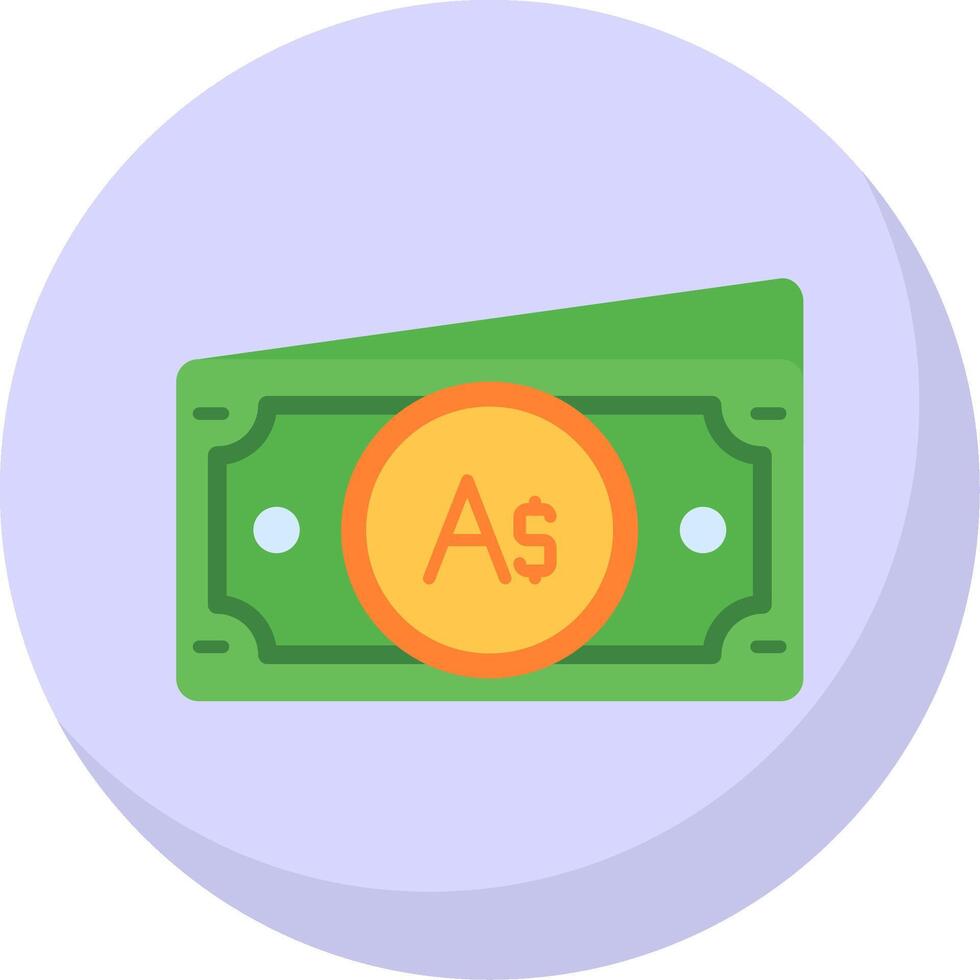 Australisch dollar glyph vlak bubbel icoon vector