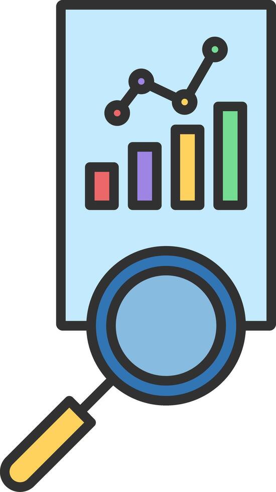 markt analyse lijn gevulde licht icoon vector