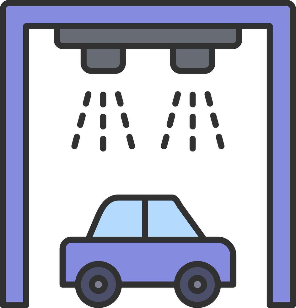 auto wassen lijn gevulde licht icoon vector