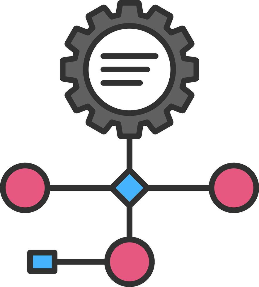 workflow lijn gevulde licht icoon vector