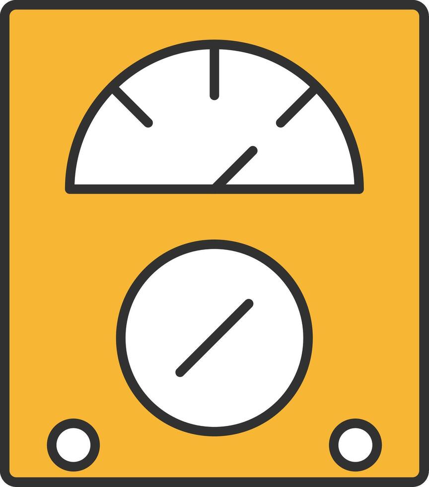 voltmeter lijn gevulde licht icoon vector