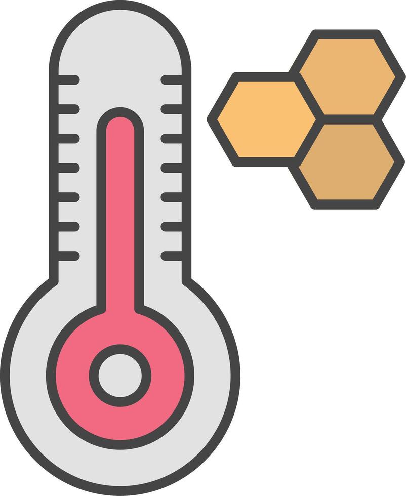 thermometer lijn gevulde licht icoon vector