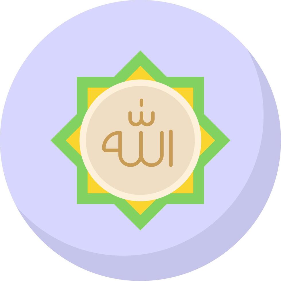 Allah glyph vlak bubbel icoon vector