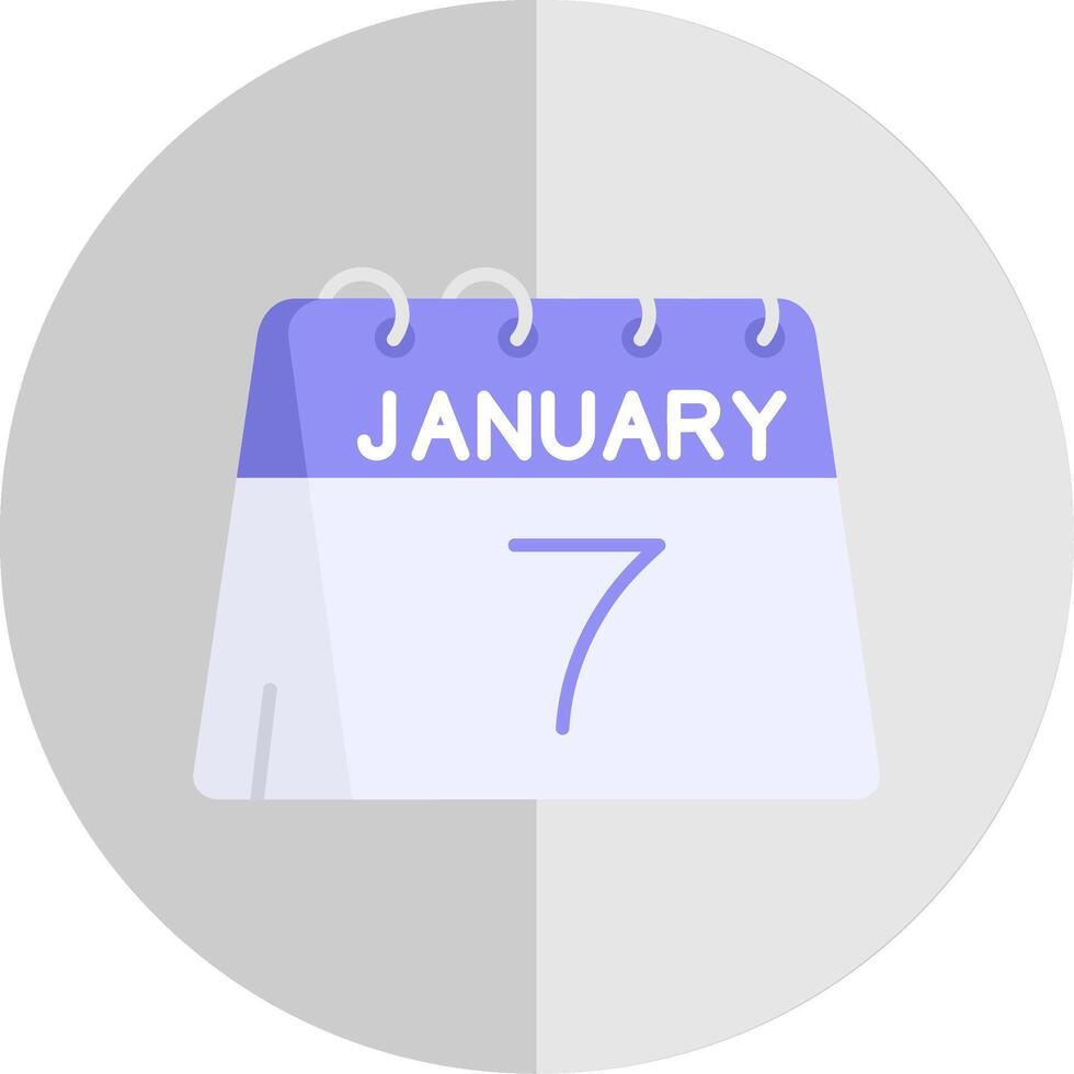 7e van januari vlak schaal icoon vector