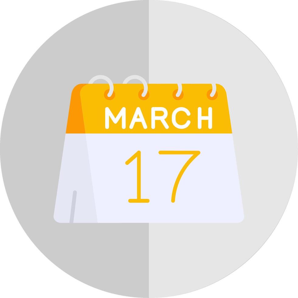 17e van maart vlak schaal icoon vector