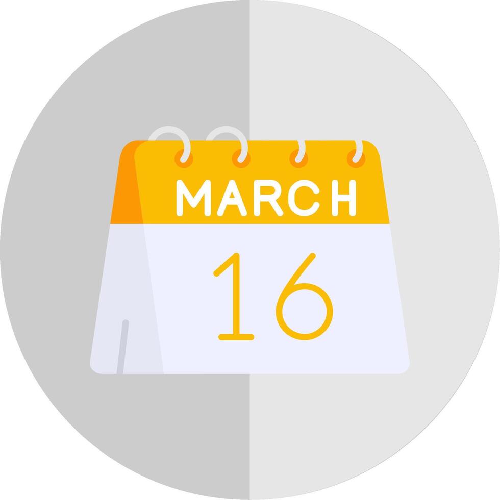 16e van maart vlak schaal icoon vector