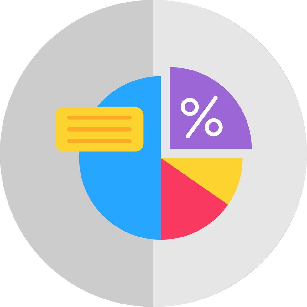 taart diagram vlak schaal icoon vector
