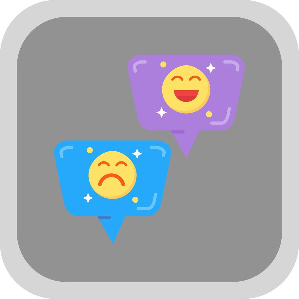 emoji's vlak ronde hoek icoon vector