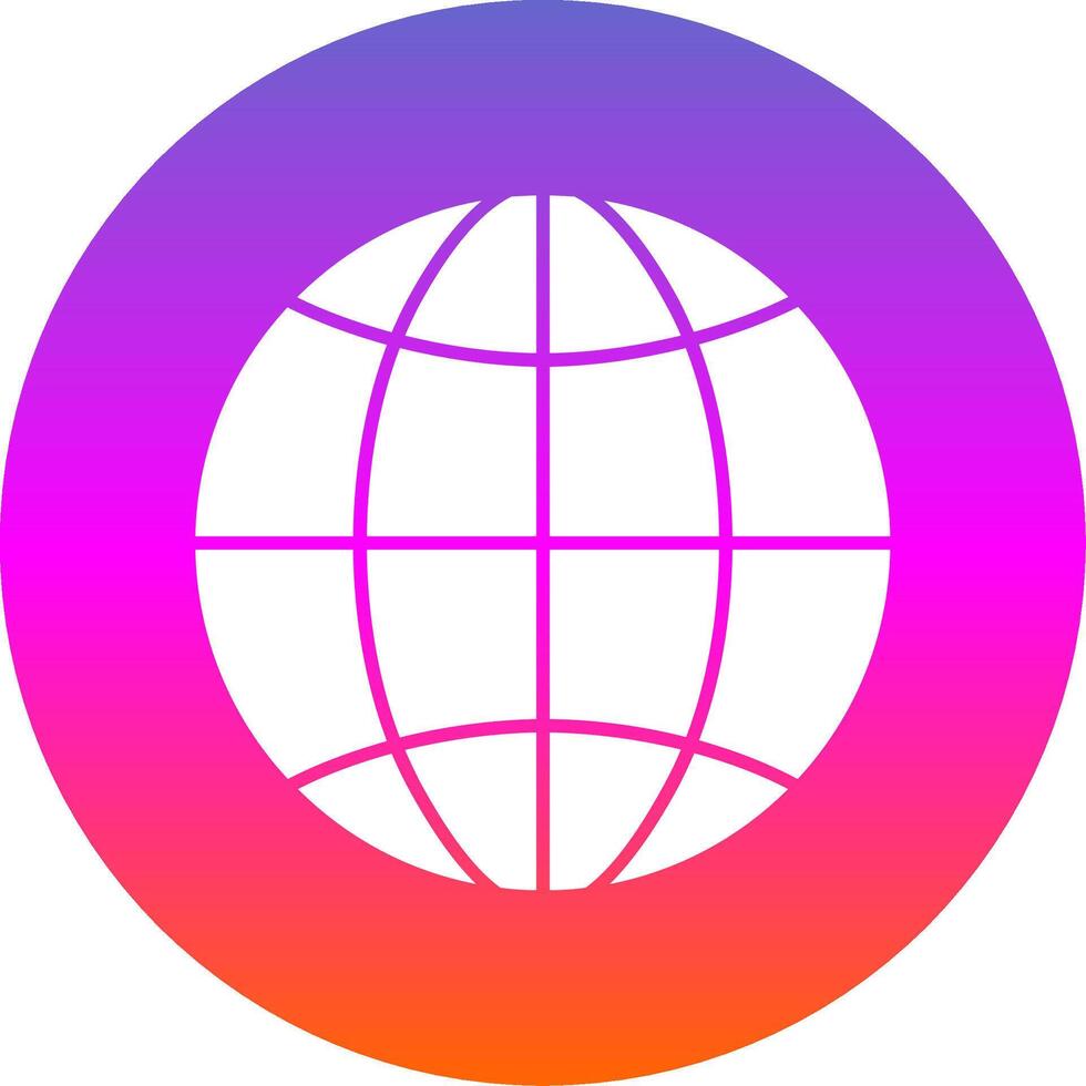 wereldwijd glyph helling cirkel icoon vector