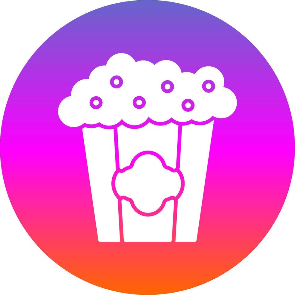 popcorn glyph helling cirkel icoon vector