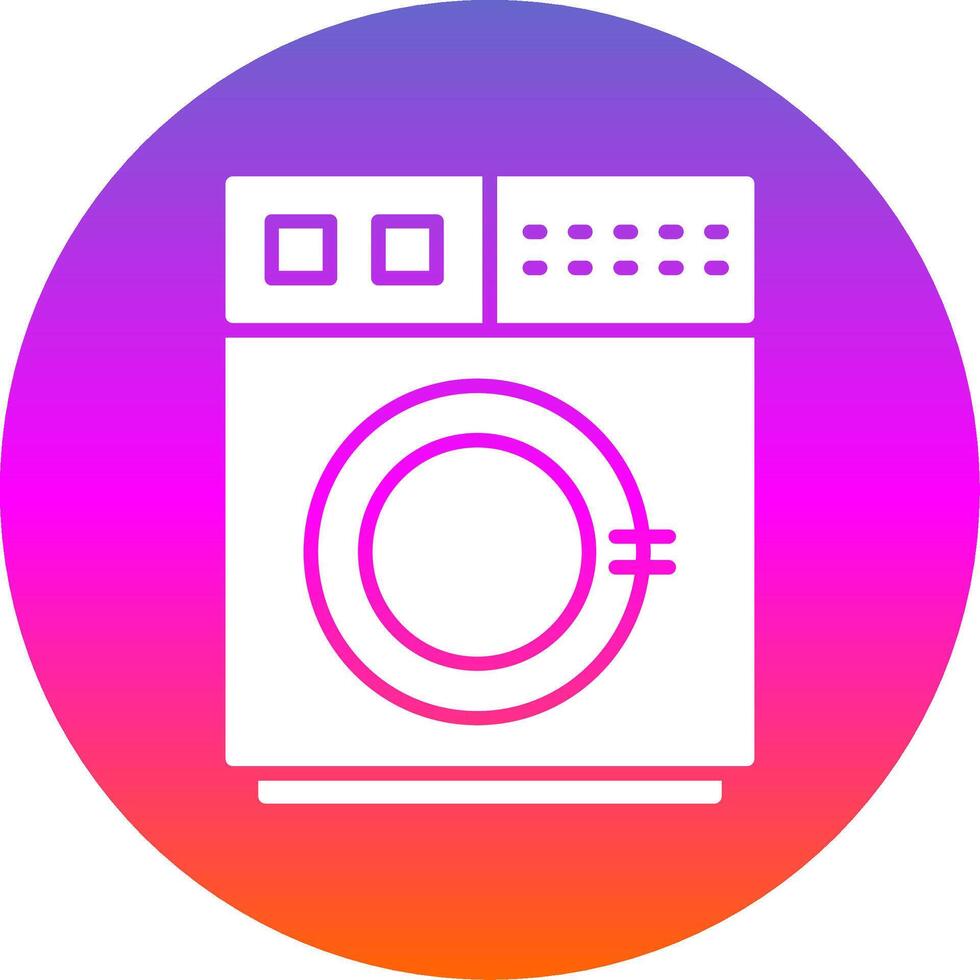 het wassen machine glyph helling cirkel icoon vector