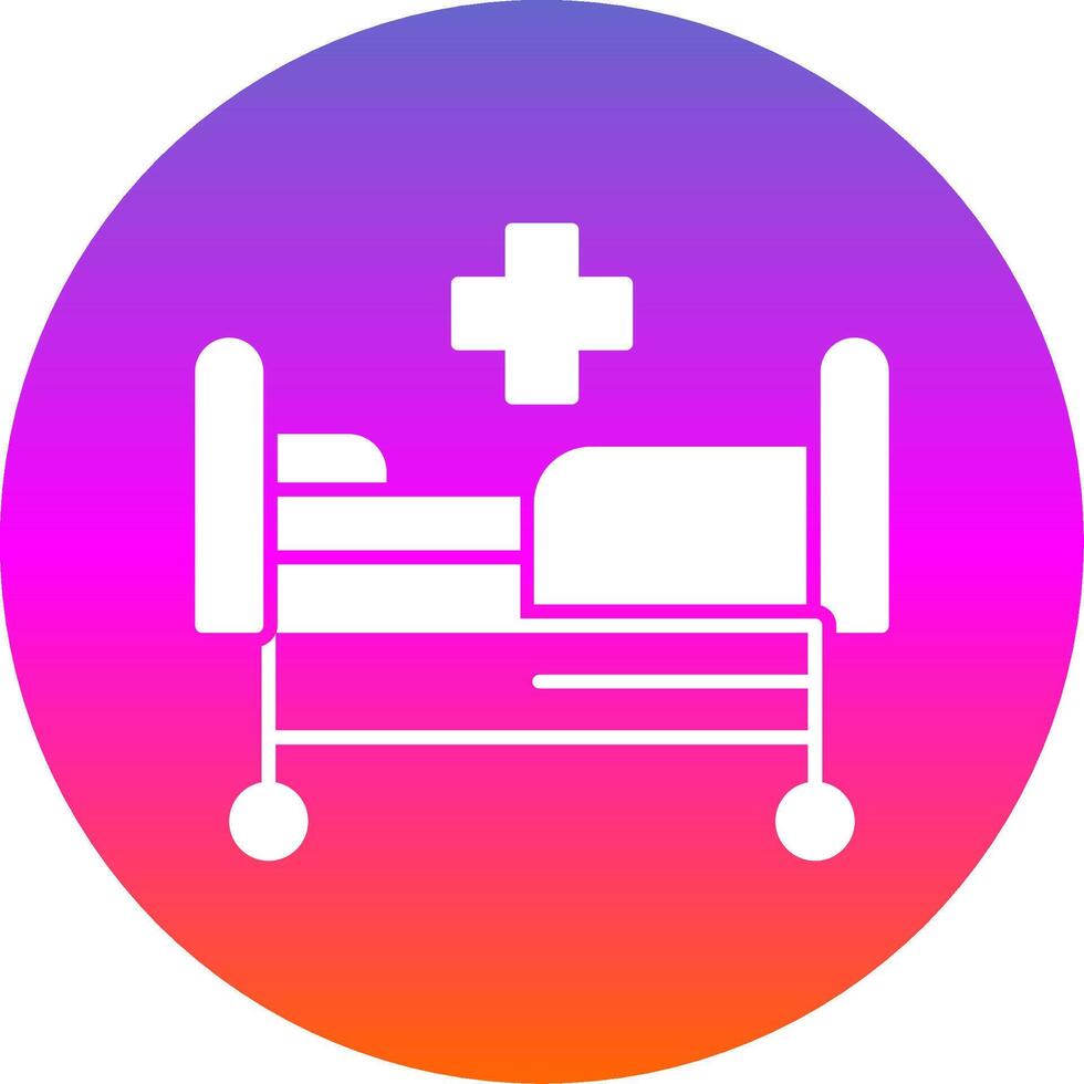 ziekenhuis bed glyph helling cirkel icoon vector