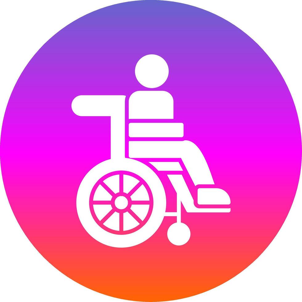 gehandicapt persoon glyph helling cirkel icoon vector