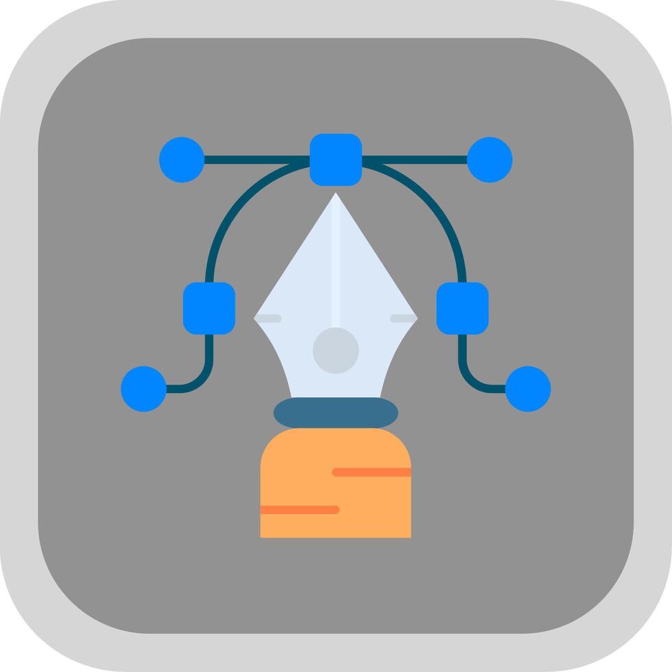 pen gereedschap vlak ronde hoek icoon vector