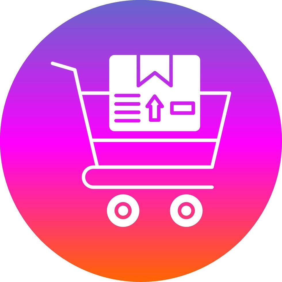 boodschappen doen kar glyph helling cirkel icoon vector