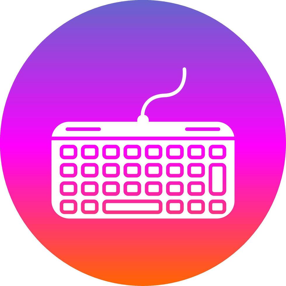 toetsenbord glyph helling cirkel icoon vector