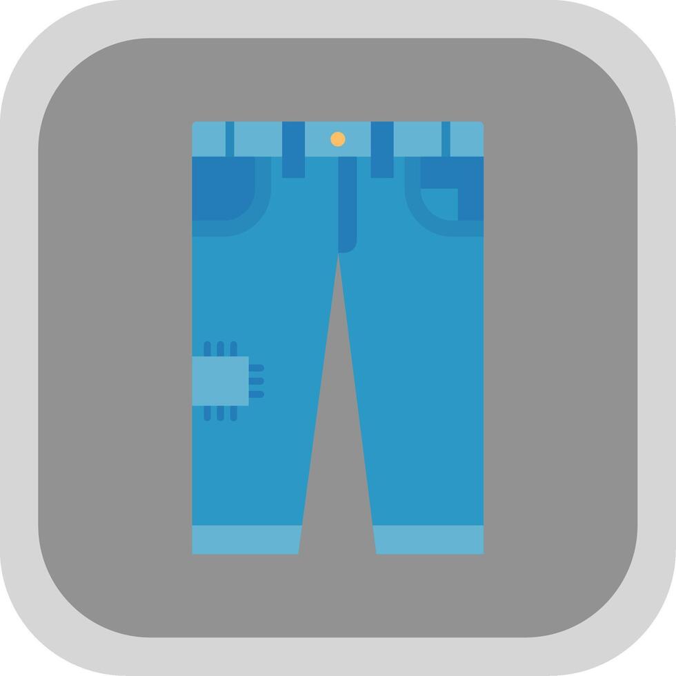 jeans vlak ronde hoek icoon vector