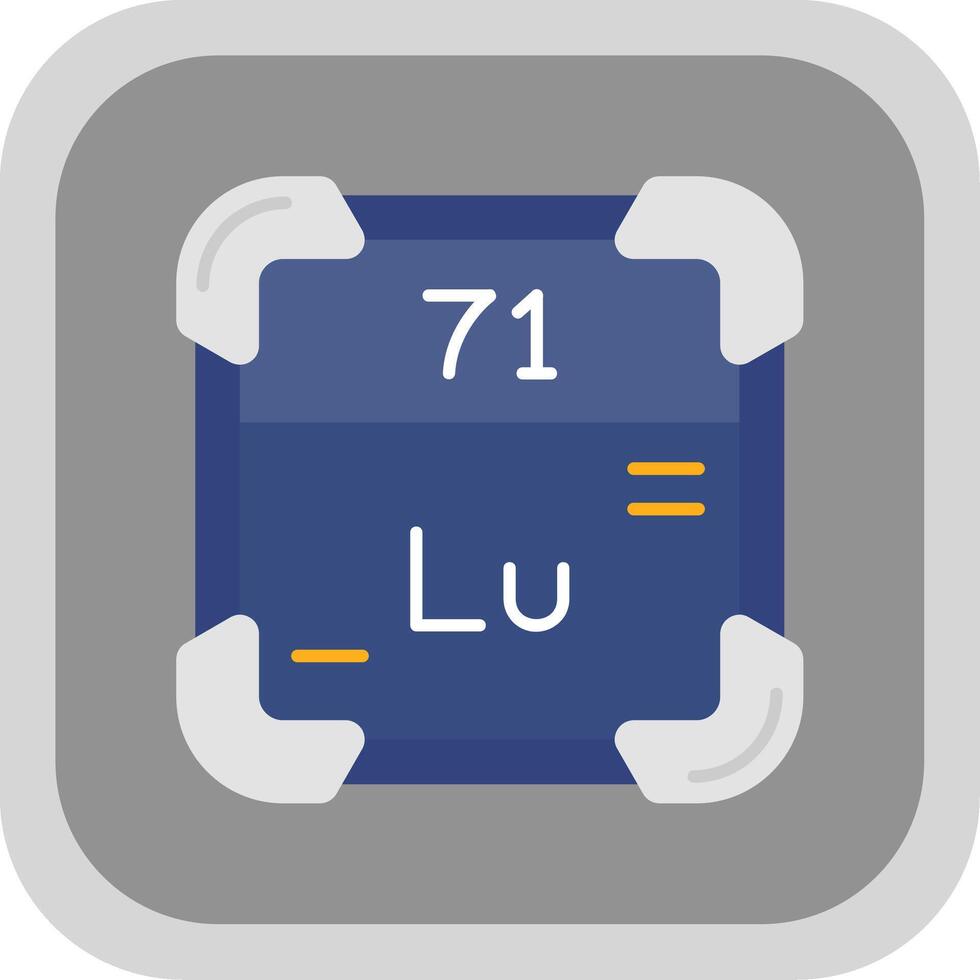 lutetium vlak ronde hoek icoon vector