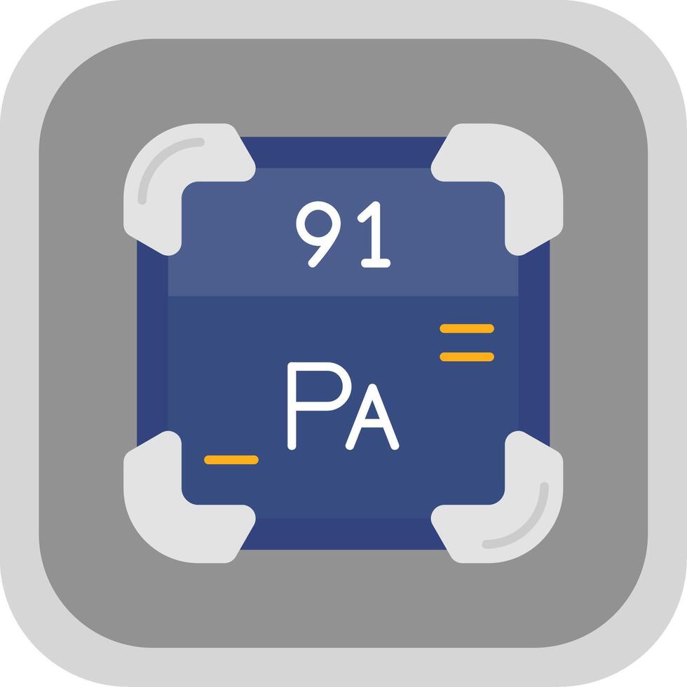 protactinium vlak ronde hoek icoon vector