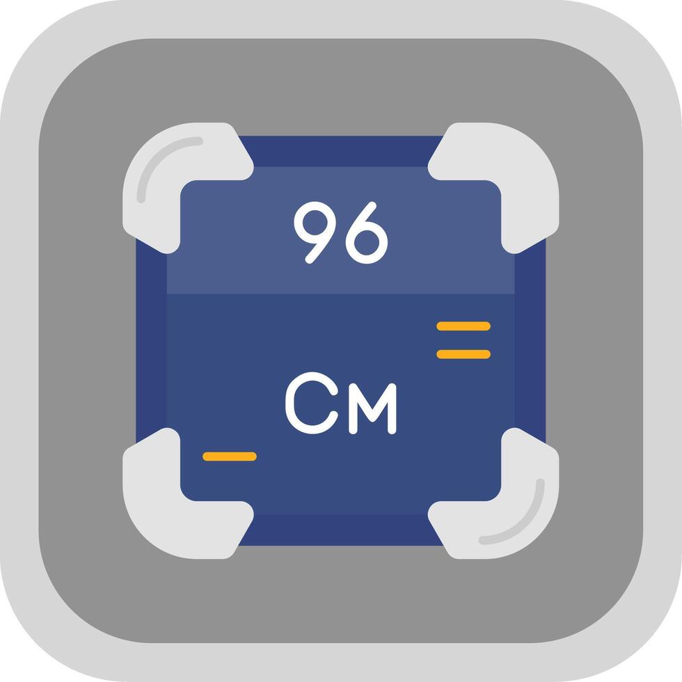 curium vlak ronde hoek icoon vector