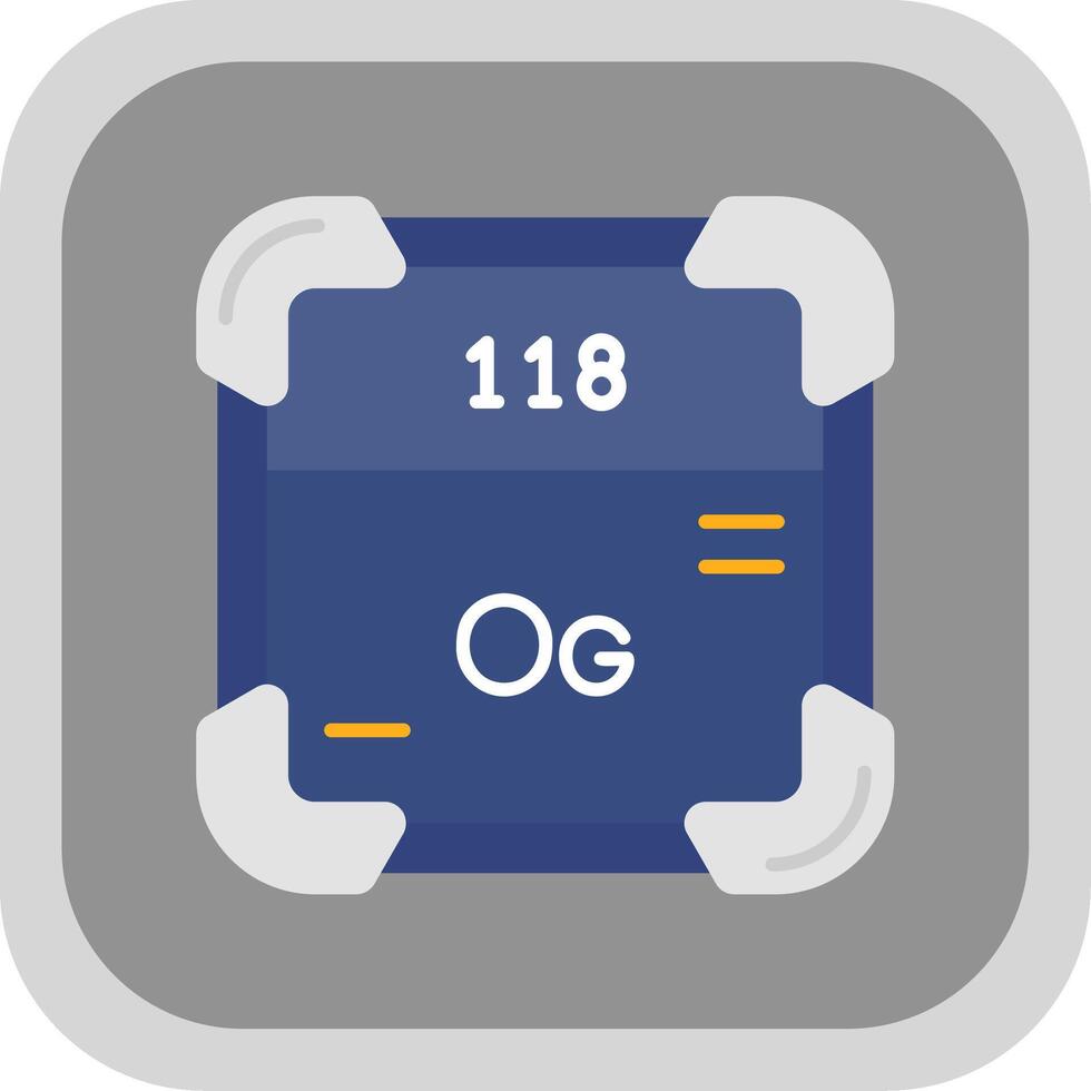 oganesson vlak ronde hoek icoon vector