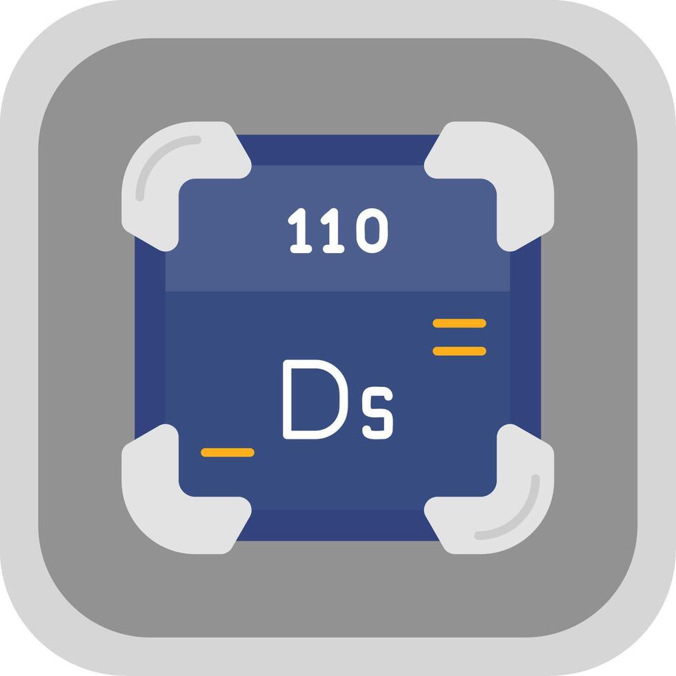 darmstadtium vlak ronde hoek icoon vector