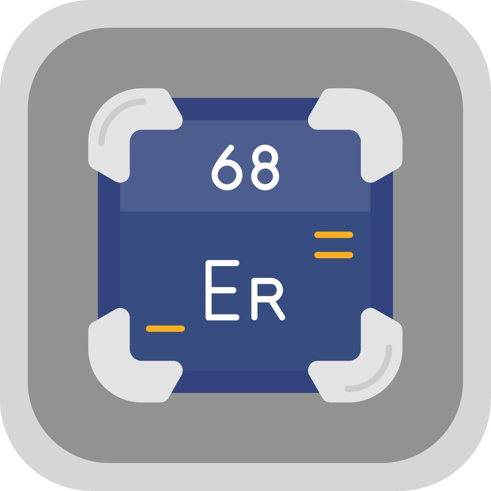 erbium vlak ronde hoek icoon vector