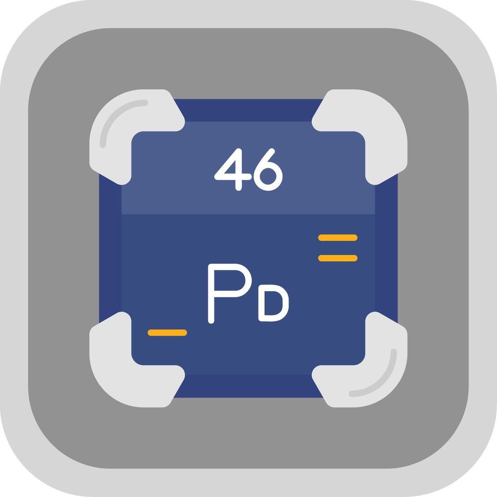 palladium vlak ronde hoek icoon vector