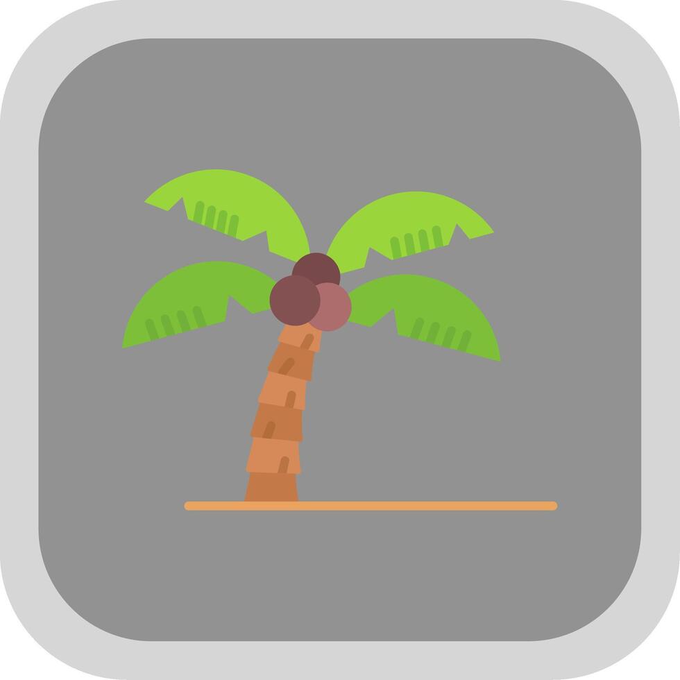 palm boom vlak ronde hoek icoon vector