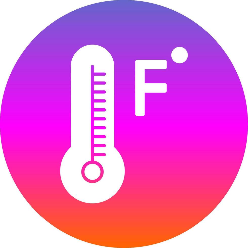 Fahrenheit graden glyph helling cirkel icoon vector