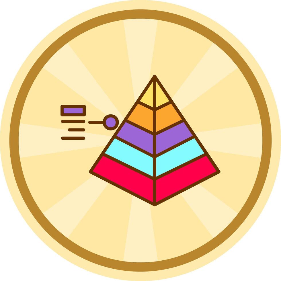 piramide grappig cirkel icoon vector