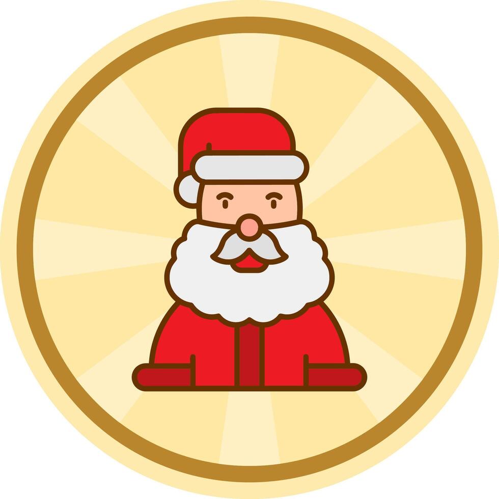 de kerstman claus grappig cirkel icoon vector