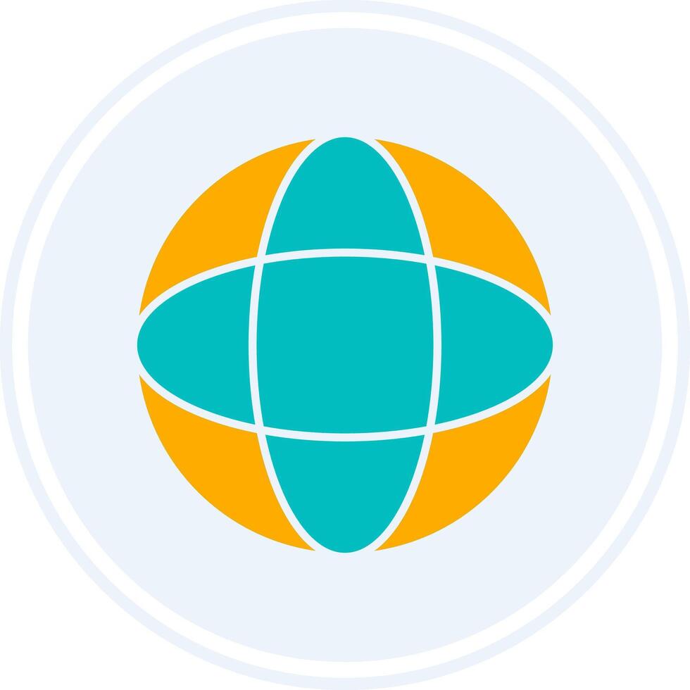 wereldbol glyph twee kleur cirkel icoon vector