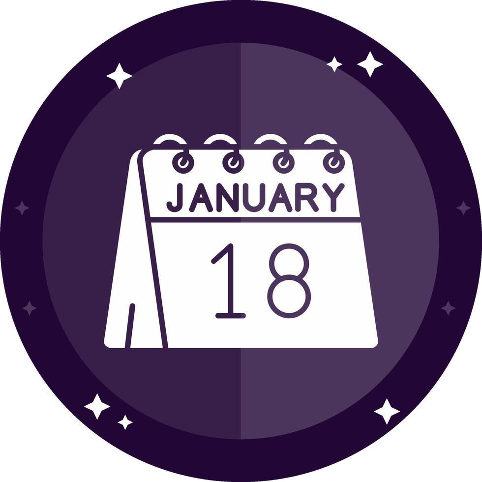 18e van januari solide badges icoon vector